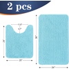 image:imageOLANLY Bathroom Rugs Sets 2 Piece Soft Absorbent Chenille Bath Mats and UShaped Contour Toilet Mat Area Rug Set Machine Washable Bath Carpet Home Decor Accessories 30x2024x20 GreySky Blue