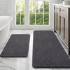 image:imageOLANLY Bathroom Rugs Sets 2 Piece Soft Absorbent Chenille Bath Mats and UShaped Contour Toilet Mat Area Rug Set Machine Washable Bath Carpet Home Decor Accessories 30x2024x20 GreyDark Grey