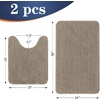 image:imageOLANLY Bathroom Rugs Sets 2 Piece Soft Absorbent Chenille Bath Mats and UShaped Contour Toilet Mat Area Rug Set Machine Washable Bath Carpet Home Decor Accessories 30x2024x20 GreyWarm Taupe