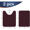 image:imageOLANLY Bathroom Rugs Sets 2 Piece Soft Absorbent Chenille Bath Mats and UShaped Contour Toilet Mat Area Rug Set Machine Washable Bath Carpet Home Decor Accessories 30x2024x20 GreyBlack Cherry