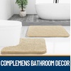 image:imageOLANLY Bathroom Rugs Sets 2 Piece Soft Absorbent Chenille Bath Mats and UShaped Contour Toilet Mat Area Rug Set Machine Washable Bath Carpet Home Decor Accessories 30x2024x20 GreyBeige