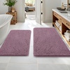 image:imageOLANLY Bathroom Rugs Sets 2 Piece Soft Absorbent Chenille Bath Mats and UShaped Contour Toilet Mat Area Rug Set Machine Washable Bath Carpet Home Decor Accessories 30x2024x20 GreyDeep Plum