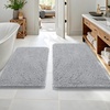 image:imageOLANLY Bathroom Rugs Sets 2 Piece Soft Absorbent Chenille Bath Mats and UShaped Contour Toilet Mat Area Rug Set Machine Washable Bath Carpet Home Decor Accessories 30x2024x20 GreyLight Grey