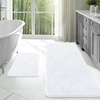 image:imageOLANLY Bathroom Rugs Sets 2 Piece Soft Absorbent Chenille Bath Mats and UShaped Contour Toilet Mat Area Rug Set Machine Washable Bath Carpet Home Decor Accessories 30x2024x20 GreyWhite