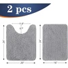 image:imageOLANLY Bathroom Rugs Sets 2 Piece Soft Absorbent Chenille Bath Mats and UShaped Contour Toilet Mat Area Rug Set Machine Washable Bath Carpet Home Decor Accessories 30x2024x20 GreyLight Grey