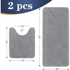 image:imageOLANLY Bathroom Rugs Sets 2 Piece Soft Absorbent Chenille Bath Mats and UShaped Contour Toilet Mat Area Rug Set Machine Washable Bath Carpet Home Decor Accessories 30x2024x20 GreyGrey