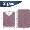 image:imageOLANLY Bathroom Rugs Sets 2 Piece Soft Absorbent Chenille Bath Mats and UShaped Contour Toilet Mat Area Rug Set Machine Washable Bath Carpet Home Decor Accessories 30x2024x20 GreyDeep Plum