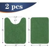 image:imageOLANLY Bathroom Rugs Sets 2 Piece Soft Absorbent Chenille Bath Mats and UShaped Contour Toilet Mat Area Rug Set Machine Washable Bath Carpet Home Decor Accessories 30x2024x20 GreyOlive Green