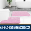 image:imageOLANLY Bathroom Rugs Sets 2 Piece Soft Absorbent Chenille Bath Mats and UShaped Contour Toilet Mat Area Rug Set Machine Washable Bath Carpet Home Decor Accessories 30x2024x20 GreyPink