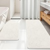 image:imageOLANLY Bathroom Rugs Sets 2 Piece Soft Absorbent Chenille Bath Mats and UShaped Contour Toilet Mat Area Rug Set Machine Washable Bath Carpet Home Decor Accessories 30x2024x20 GreyIvory