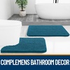 image:imageOLANLY Bathroom Rugs Sets 2 Piece Soft Absorbent Chenille Bath Mats and UShaped Contour Toilet Mat Area Rug Set Machine Washable Bath Carpet Home Decor Accessories 30x2024x20 GreyPeacock Blue