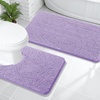 image:imageOLANLY Bathroom Rugs Sets 2 Piece Soft Absorbent Chenille Bath Mats and UShaped Contour Toilet Mat Area Rug Set Machine Washable Bath Carpet Home Decor Accessories 30x2024x20 GreyLavender