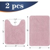 image:imageOLANLY Bathroom Rugs Sets 2 Piece Soft Absorbent Chenille Bath Mats and UShaped Contour Toilet Mat Area Rug Set Machine Washable Bath Carpet Home Decor Accessories 30x2024x20 GreyDusty Rose