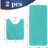 image:imageOLANLY Bathroom Rugs Sets 2 Piece Soft Absorbent Chenille Bath Mats and UShaped Contour Toilet Mat Area Rug Set Machine Washable Bath Carpet Home Decor Accessories 30x2024x20 GreyTeal