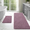 image:imageOLANLY Bathroom Rugs Sets 2 Piece Soft Absorbent Chenille Bath Mats and UShaped Contour Toilet Mat Area Rug Set Machine Washable Bath Carpet Home Decor Accessories 30x2024x20 GreyDeep Plum