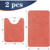 image:imageOLANLY Bathroom Rugs Sets 2 Piece Soft Absorbent Chenille Bath Mats and UShaped Contour Toilet Mat Area Rug Set Machine Washable Bath Carpet Home Decor Accessories 30x2024x20 GreyCoral