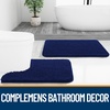 image:imageOLANLY Bathroom Rugs Sets 2 Piece Soft Absorbent Chenille Bath Mats and UShaped Contour Toilet Mat Area Rug Set Machine Washable Bath Carpet Home Decor Accessories 30x2024x20 GreyNavy