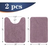 image:imageOLANLY Bathroom Rugs Sets 2 Piece Soft Absorbent Chenille Bath Mats and UShaped Contour Toilet Mat Area Rug Set Machine Washable Bath Carpet Home Decor Accessories 30x2024x20 GreyDeep Plum