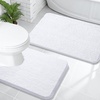 image:imageOLANLY Bathroom Rugs Sets 2 Piece Soft Absorbent Chenille Bath Mats and UShaped Contour Toilet Mat Area Rug Set Machine Washable Bath Carpet Home Decor Accessories 30x2024x20 GreyWhite