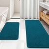 image:imageOLANLY Bathroom Rugs Sets 2 Piece Soft Absorbent Chenille Bath Mats and UShaped Contour Toilet Mat Area Rug Set Machine Washable Bath Carpet Home Decor Accessories 30x2024x20 GreyPeacock Blue