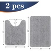 image:imageOLANLY Bathroom Rugs Sets 2 Piece Soft Absorbent Chenille Bath Mats and UShaped Contour Toilet Mat Area Rug Set Machine Washable Bath Carpet Home Decor Accessories 30x2024x20 GreyLight Grey