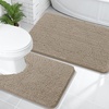 image:imageOLANLY Bathroom Rugs Sets 2 Piece Soft Absorbent Chenille Bath Mats and UShaped Contour Toilet Mat Area Rug Set Machine Washable Bath Carpet Home Decor Accessories 30x2024x20 GreyWarm Taupe