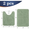 image:imageOLANLY Bathroom Rugs Sets 2 Piece Soft Absorbent Chenille Bath Mats and UShaped Contour Toilet Mat Area Rug Set Machine Washable Bath Carpet Home Decor Accessories 30x2024x20 GreySage Green
