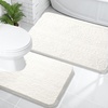 image:imageOLANLY Bathroom Rugs Sets 2 Piece Soft Absorbent Chenille Bath Mats and UShaped Contour Toilet Mat Area Rug Set Machine Washable Bath Carpet Home Decor Accessories 30x2024x20 GreyIvory