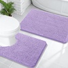 image:imageOLANLY Bathroom Rugs Sets 2 Piece Soft Absorbent Chenille Bath Mats and UShaped Contour Toilet Mat Area Rug Set Machine Washable Bath Carpet Home Decor Accessories 30x2024x20 GreyLavender