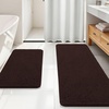 image:imageOLANLY Bathroom Rugs Sets 2 Piece Soft Absorbent Chenille Bath Mats and UShaped Contour Toilet Mat Area Rug Set Machine Washable Bath Carpet Home Decor Accessories 30x2024x20 GreyBrown