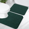 image:imageOLANLY Bathroom Rugs Sets 2 Piece Soft Absorbent Chenille Bath Mats and UShaped Contour Toilet Mat Area Rug Set Machine Washable Bath Carpet Home Decor Accessories 30x2024x20 GreyBlackish Green