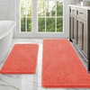 image:imageOLANLY Bathroom Rugs Sets 2 Piece Soft Absorbent Chenille Bath Mats and UShaped Contour Toilet Mat Area Rug Set Machine Washable Bath Carpet Home Decor Accessories 30x2024x20 GreyCoral