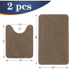 image:imageOLANLY Bathroom Rugs Sets 2 Piece Soft Absorbent Chenille Bath Mats and UShaped Contour Toilet Mat Area Rug Set Machine Washable Bath Carpet Home Decor Accessories 30x2024x20 GreyTan