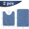 image:imageOLANLY Bathroom Rugs Sets 2 Piece Soft Absorbent Chenille Bath Mats and UShaped Contour Toilet Mat Area Rug Set Machine Washable Bath Carpet Home Decor Accessories 30x2024x20 GreyCornflower Blue