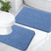 image:imageOLANLY Bathroom Rugs Sets 2 Piece Soft Absorbent Chenille Bath Mats and UShaped Contour Toilet Mat Area Rug Set Machine Washable Bath Carpet Home Decor Accessories 30x2024x20 GreyCornflower Blue