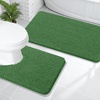 image:imageOLANLY Bathroom Rugs Sets 2 Piece Soft Absorbent Chenille Bath Mats and UShaped Contour Toilet Mat Area Rug Set Machine Washable Bath Carpet Home Decor Accessories 30x2024x20 GreyOlive Green