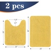 image:imageOLANLY Bathroom Rugs Sets 2 Piece Soft Absorbent Chenille Bath Mats and UShaped Contour Toilet Mat Area Rug Set Machine Washable Bath Carpet Home Decor Accessories 30x2024x20 GreyYellow