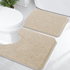 image:imageOLANLY Bathroom Rugs Sets 2 Piece Soft Absorbent Chenille Bath Mats and UShaped Contour Toilet Mat Area Rug Set Machine Washable Bath Carpet Home Decor Accessories 30x2024x20 GreySand