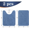 image:imageOLANLY Bathroom Rugs Sets 2 Piece Soft Absorbent Chenille Bath Mats and UShaped Contour Toilet Mat Area Rug Set Machine Washable Bath Carpet Home Decor Accessories 30x2024x20 GreyCornflower Blue