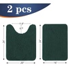image:imageOLANLY Bathroom Rugs Sets 2 Piece Soft Absorbent Chenille Bath Mats and UShaped Contour Toilet Mat Area Rug Set Machine Washable Bath Carpet Home Decor Accessories 30x2024x20 GreyBlackish Green