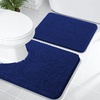 image:imageOLANLY Bathroom Rugs Sets 2 Piece Soft Absorbent Chenille Bath Mats and UShaped Contour Toilet Mat Area Rug Set Machine Washable Bath Carpet Home Decor Accessories 30x2024x20 GreyNavy