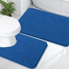 image:imageOLANLY Bathroom Rugs Sets 2 Piece Soft Absorbent Chenille Bath Mats and UShaped Contour Toilet Mat Area Rug Set Machine Washable Bath Carpet Home Decor Accessories 30x2024x20 GreyDeep Navy Blue