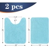 image:imageOLANLY Bathroom Rugs Sets 2 Piece Soft Absorbent Chenille Bath Mats and UShaped Contour Toilet Mat Area Rug Set Machine Washable Bath Carpet Home Decor Accessories 30x2024x20 GreySky Blue