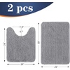 image:imageOLANLY Bathroom Rugs Sets 2 Piece Soft Absorbent Chenille Bath Mats and UShaped Contour Toilet Mat Area Rug Set Machine Washable Bath Carpet Home Decor Accessories 30x2024x20 GreyGrey