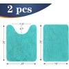 image:imageOLANLY Bathroom Rugs Sets 2 Piece Soft Absorbent Chenille Bath Mats and UShaped Contour Toilet Mat Area Rug Set Machine Washable Bath Carpet Home Decor Accessories 30x2024x20 GreyTeal