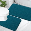 image:imageOLANLY Bathroom Rugs Sets 2 Piece Soft Absorbent Chenille Bath Mats and UShaped Contour Toilet Mat Area Rug Set Machine Washable Bath Carpet Home Decor Accessories 30x2024x20 GreyPeacock Blue