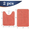 image:imageOLANLY Bathroom Rugs Sets 2 Piece Soft Absorbent Chenille Bath Mats and UShaped Contour Toilet Mat Area Rug Set Machine Washable Bath Carpet Home Decor Accessories 30x2024x20 GreyCoral