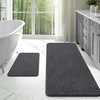 image:imageOLANLY Bathroom Rugs Sets 2 Piece Soft Absorbent Chenille Bath Mats and UShaped Contour Toilet Mat Area Rug Set Machine Washable Bath Carpet Home Decor Accessories 30x2024x20 GreyDark Grey