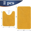 image:imageOLANLY Bathroom Rugs Sets 2 Piece Soft Absorbent Chenille Bath Mats and UShaped Contour Toilet Mat Area Rug Set Machine Washable Bath Carpet Home Decor Accessories 30x2024x20 GreyGolden Yellow