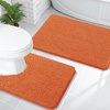 image:imageOLANLY Bathroom Rugs Sets 2 Piece Soft Absorbent Chenille Bath Mats and UShaped Contour Toilet Mat Area Rug Set Machine Washable Bath Carpet Home Decor Accessories 30x2024x20 GreyClay